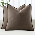 MIULEE Decorative Linen Pillow Covers 20x20 Inch CoffeeBoho Farmhouse Neutral by MIULEE