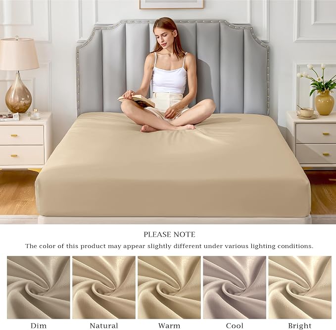 FreshCulture Pure Cotton Fitted Sheets King Size, 300 Thread Count Percale - Image 7