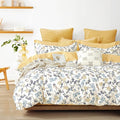 LEMIROE Yellow Floral Cotton Comforter King Size by LEMIROEBEDDING