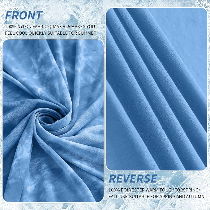 Guohaoi Cooling Throw Blanket for Hot Sleepers, Decortive Tie Dye, Arc-Chill - Image 7