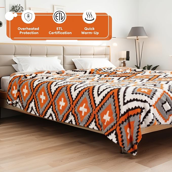 LaffyLo Heated Throw Blanket 50 x 60, Fast Heating Electric Blanket, Dual-Sided - Image 3