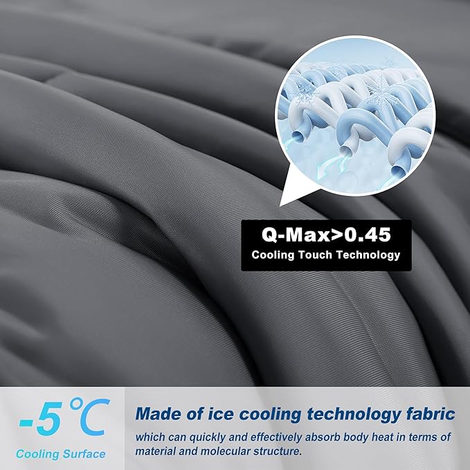 Cooling Comforter Queen Size, Double-Sided Cold Tech Fabric Quilted Bed - Image 2