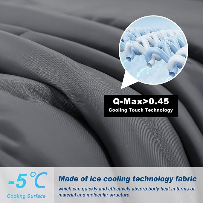 Cooling Comforter King Size, Double-Sided Cold Tech Fabric Quilted Bed - Image 2