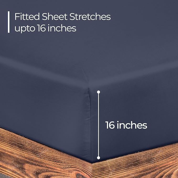 ROYALE LINENS 300 Thread Count 100% Long Staple Combed Cotton Fitted Sheet Twin - Image 2