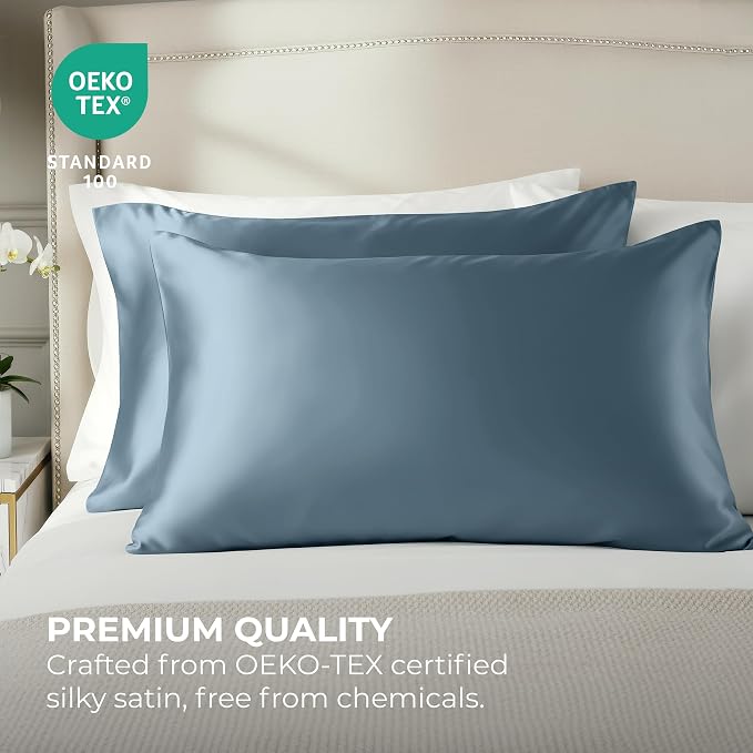 Pure Bedding Satin Pillowcase 2 Pack - Image 2
