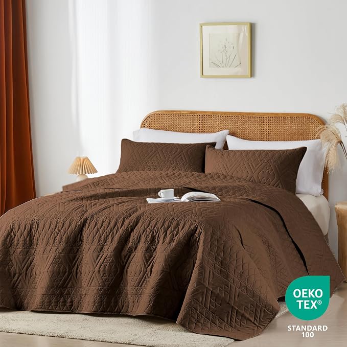 akkialla King/Cal King Size Quilt Bedding Set, Modern Style Geometric Pattern - Image 2