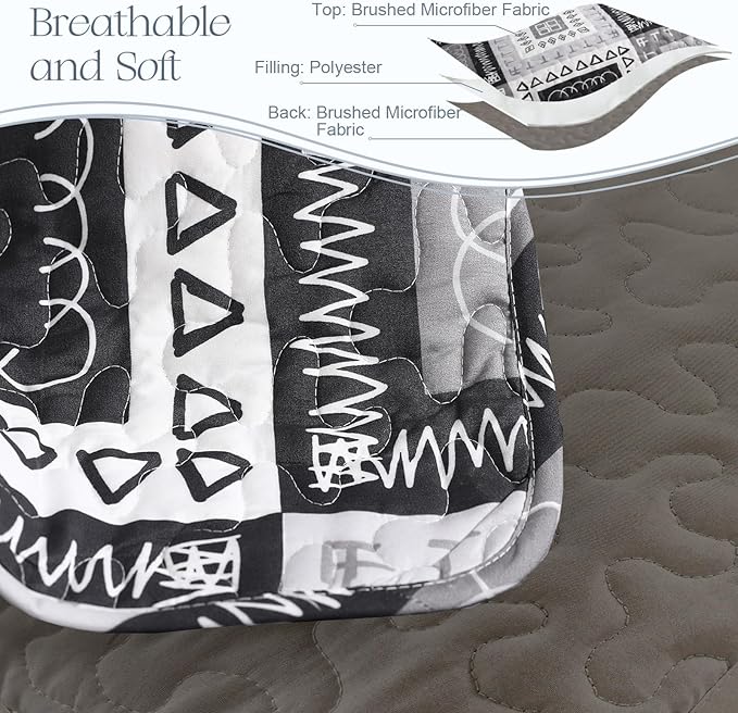 Exclusivo Mezcla Reversible Boho Quilts Queen Size - Image 4