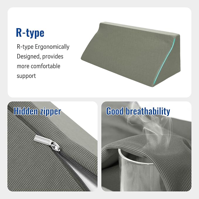 Fanwer 24in Bed Wedge Pillow for Sleeping Body Position Wedges Back Positioning - Image 6