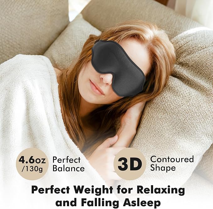 Weighted Eye Mask for Sleeping, 3D Contoured Sleep Mask Blackout - Image 2