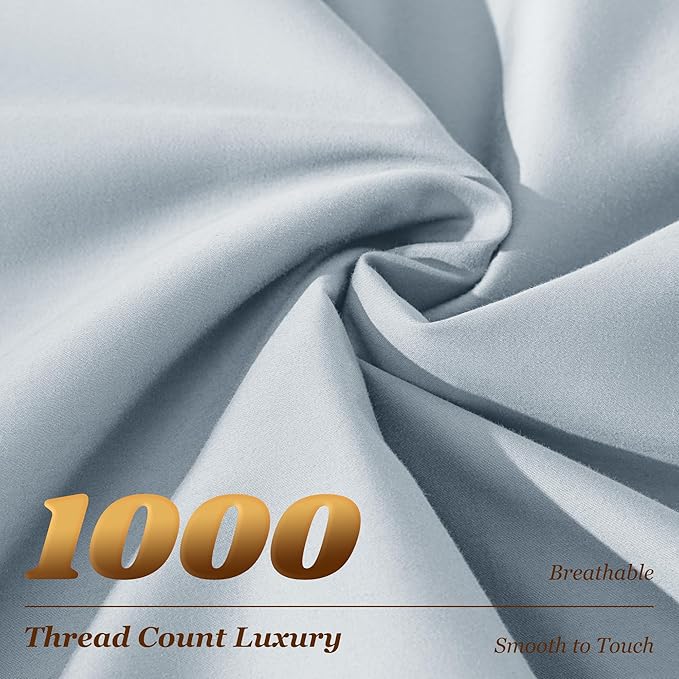 LBRO2M 1000 Thread Count 100% Egyptian Cotton Sheets Set Queen Size, 4 Piece - Image 3