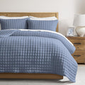 WDCOZY Dusty Blue Cloud Quilt Set Twin Size, Lightweight Soft Cross Stitch by WDCOZY