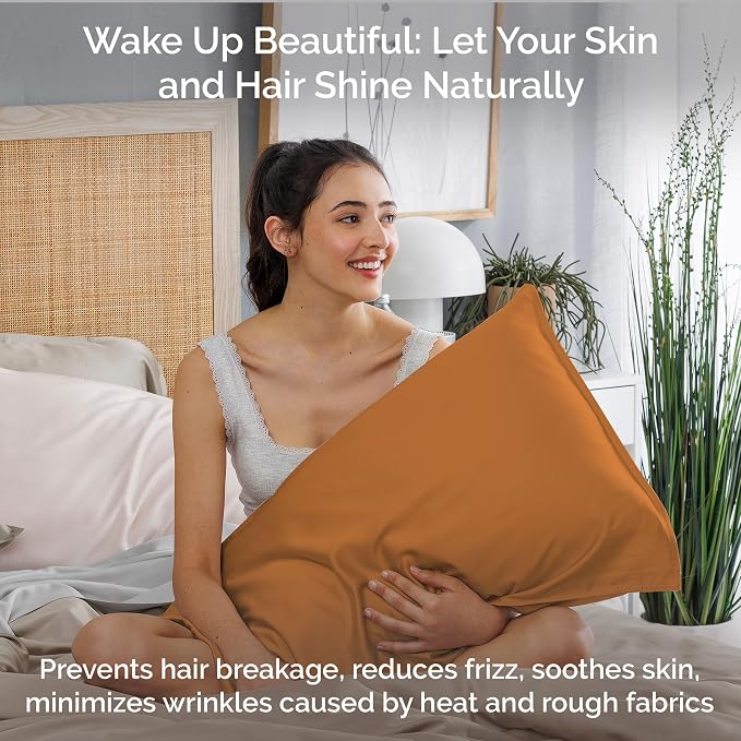 Pillow Cases Queen Size Set of 2 Pillowcases 100% Viscose from Bamboo Cooling - Image 5