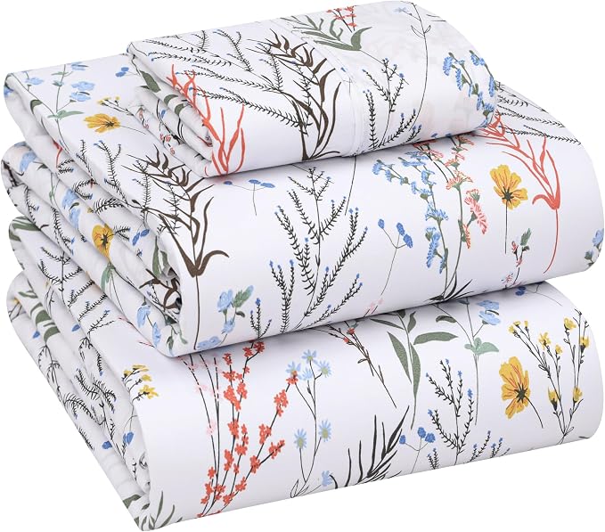 RUVANTI 100% Cotton Sheets – Twin XL Size Percale Bedding, Cooling & Breathable by Ruvanti