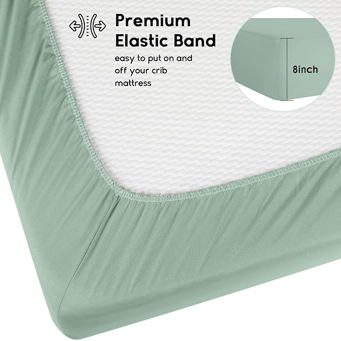 Yoofoss Baby Crib Sheets for Boys Girls, Fitted Crib Sheet 2 Pack for Standard - Image 3