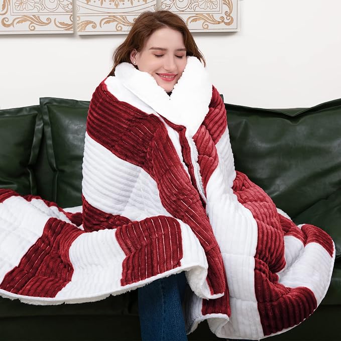 Sherpa Weighted Blanket for Adults 15lbs, Twin Full Size Fuzzy Heavy Throw - Image 7