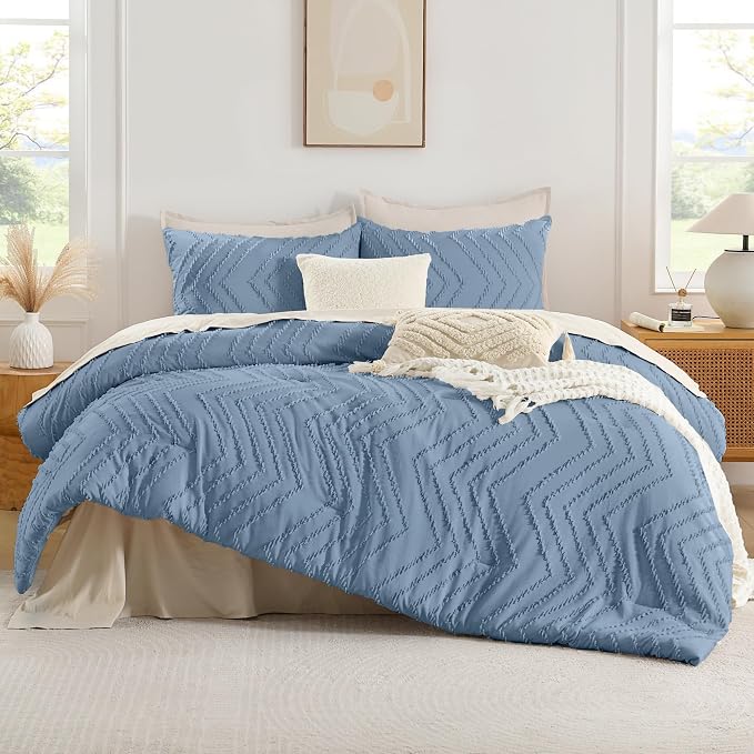 Andency Greyish Blue Twin/Twin XL Comforter Set, Twin Bed Comforter - Image 2