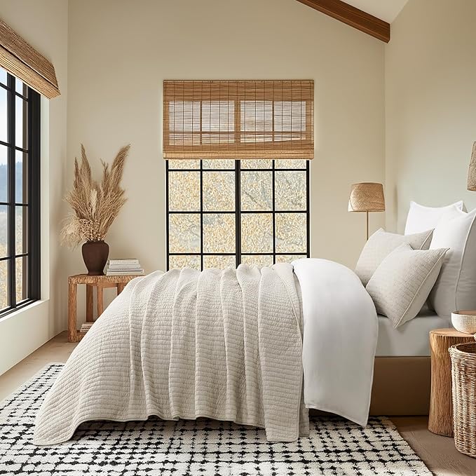 EVERGRACE Cross Stitch Pre-Washed Cotton Quilt Bedding Set Queen Size, - Image 5
