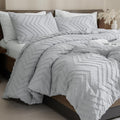 Andency Silver Grey Oversized King Comforter Set 120x98, Boho Oversize King by Andency