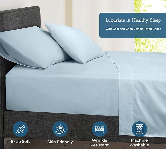 Royale Linens 400 Thread Count 100% American Grown Cotton Fitted Sheet King Size - Image 3