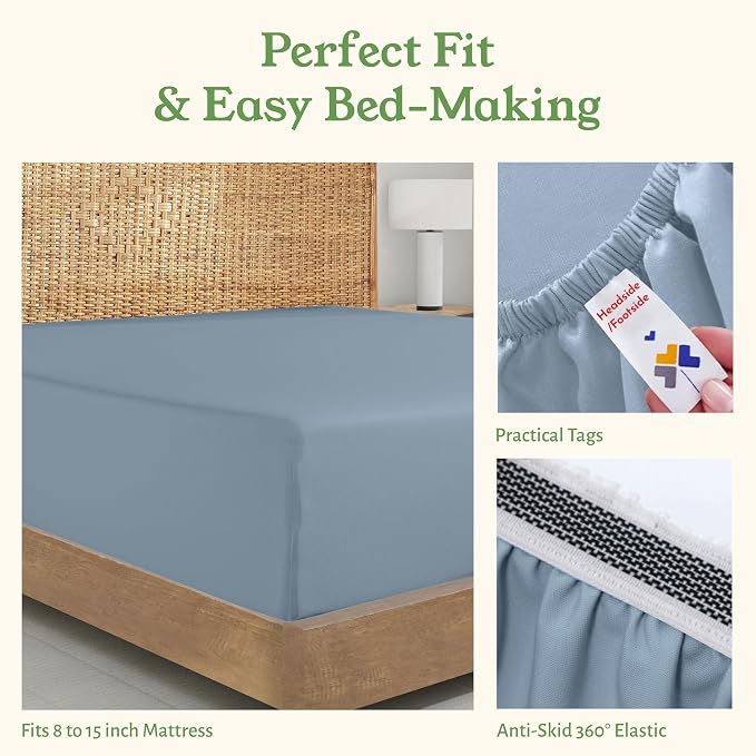 California Design Den Deep Pocket Fitted Sheet King Size - Image 7