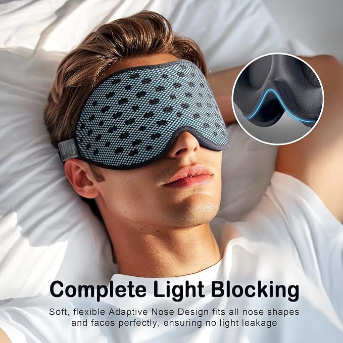 LitBear Breathable Sleep Mask, 3D Eye Mak Sleep - Image 4