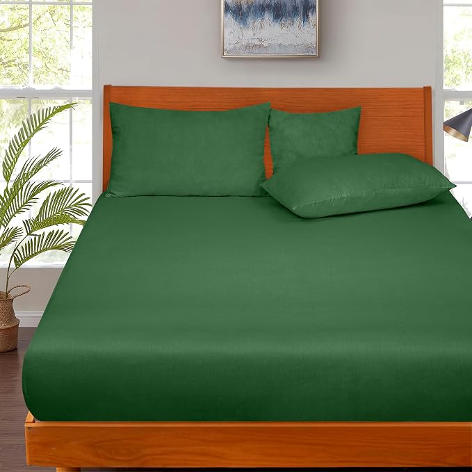 ROYALE LINENS 300 Thread Count 100% Long Staple Combed Cotton Fitted Sheet Queen - Image 8