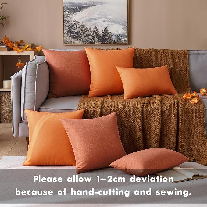 MIULEE Pack of 2 Decorative Outdoor Solid Waterproof Throw Pillow Covers Faux - Image 7