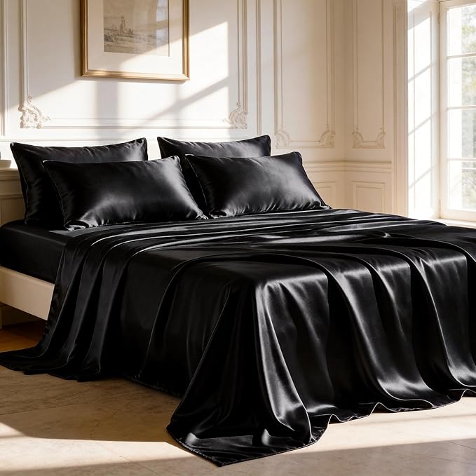 Love's cabin Satin Queen Sheets Set by Lovescabin