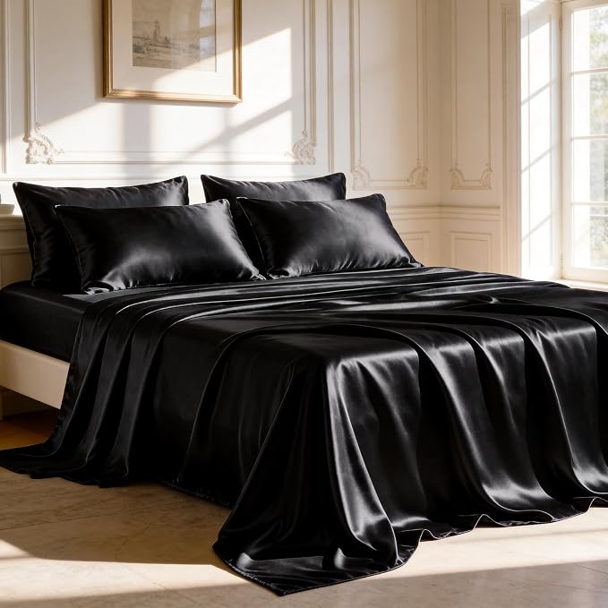 Love's cabin Satin Twin Sheets Set by Lovescabin