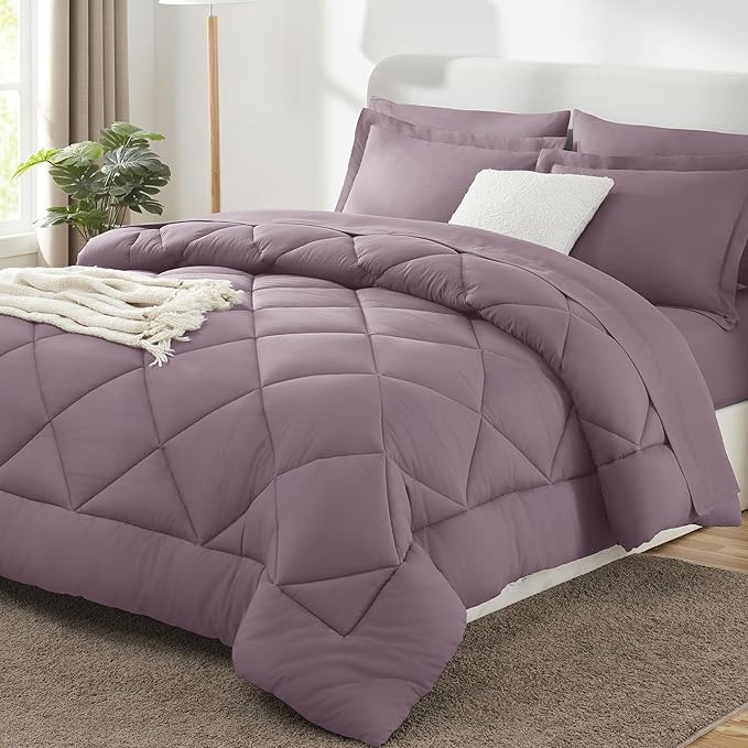 CozyLux Queen Comforter Set Dusty Purple by CozyLux
