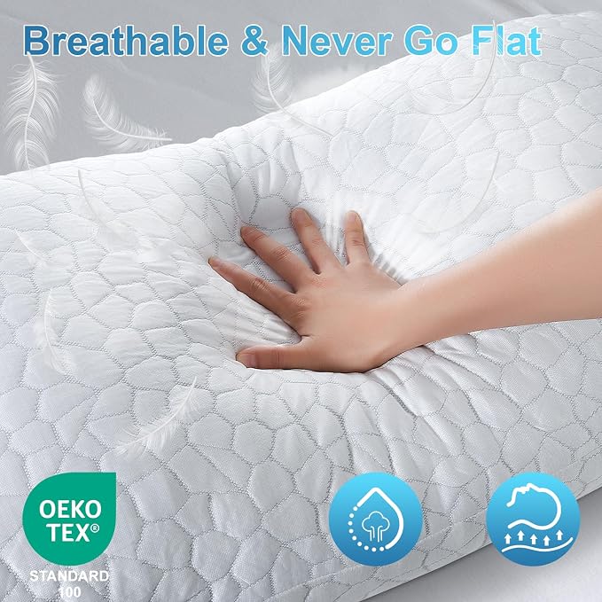 QUTOOL Cooling Pillow for Sleeping, CertiPUR-US Shredded Memory Foam Standard - Image 6