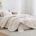 Love's cabin Queen Comforter Set Off White, 7 Pieces Queen Bed in a Bag by Lovescabin