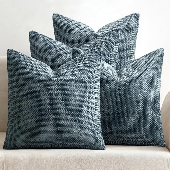 MIULEE Pack of 4 Couch Throw Pillow Covers 20x20 Inch Navy Blue Soft Decorative by MIULEE