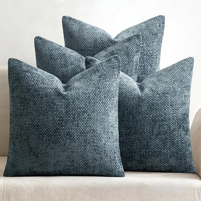 MIULEE Pack of 4 Couch Throw Pillow Covers 18x18 Inch Navy Blue Soft Decorative by MIULEE