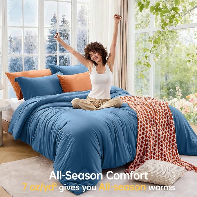 MUXHOMO Full Comforter Sets, All Season Ultra Soft Down Alternative Bedding - Image 4