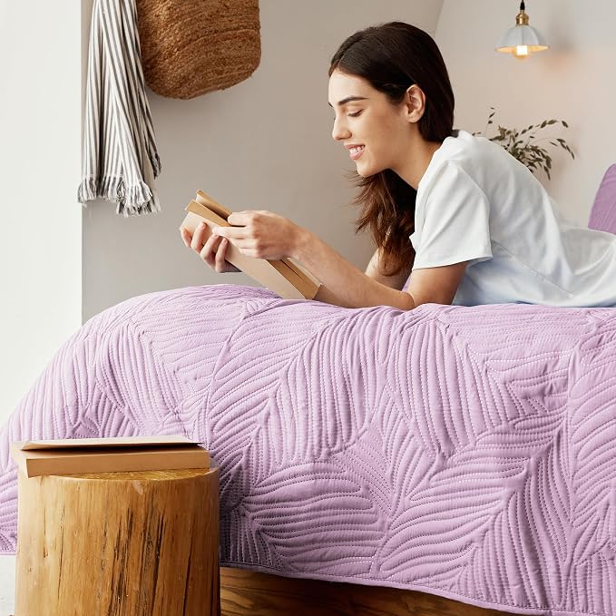 Exclusivo Mezcla Twin Quilt Bedding Set, Lightweight Lilac Quilts Twin Size - Image 4