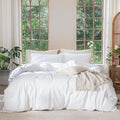 MooMee Bedding Duvet Cover Set 100% Washed Cotton Linen Like Textured by MOOMEE