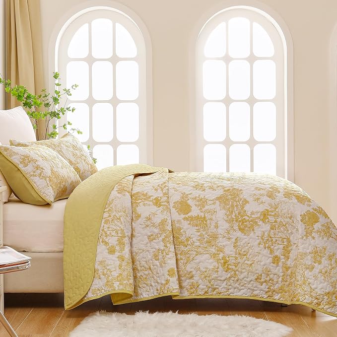 WONGS BEDDING Botanical Quilt Set Queen Size - Image 3