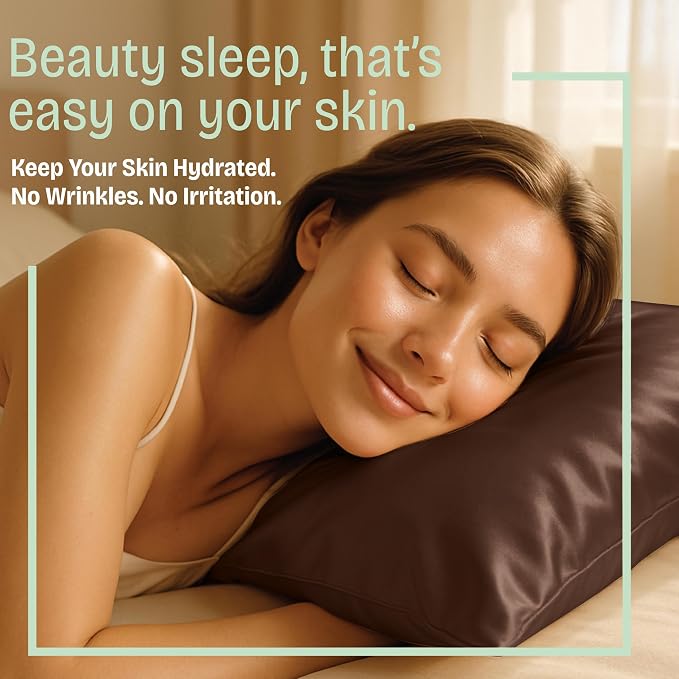 BLISSFORD Brown Satin Pillowcase - Image 5