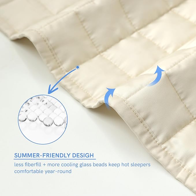 YnM Cooling Weighted Blanket for Adults, 17lbs Heavy Bed Throw for One Person - Image 5