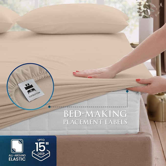 Utopia Bedding Queen Size 4 Piece Sheet Set - Image 3