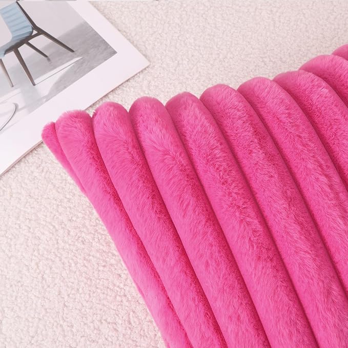 Pallene Faux Fur Plush Lumbar Throw Pillow Covers 12x20 Set of 2, Luxury Soft - Image 4