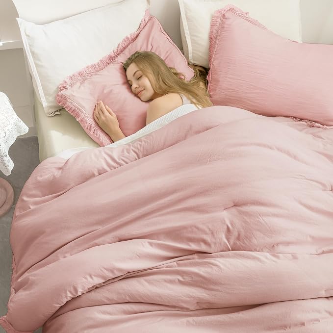 Andency Pink Comforter Set Full Size - Image 4