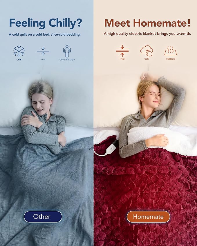 Homemate Electric Heated Throw Blanket - Image 4