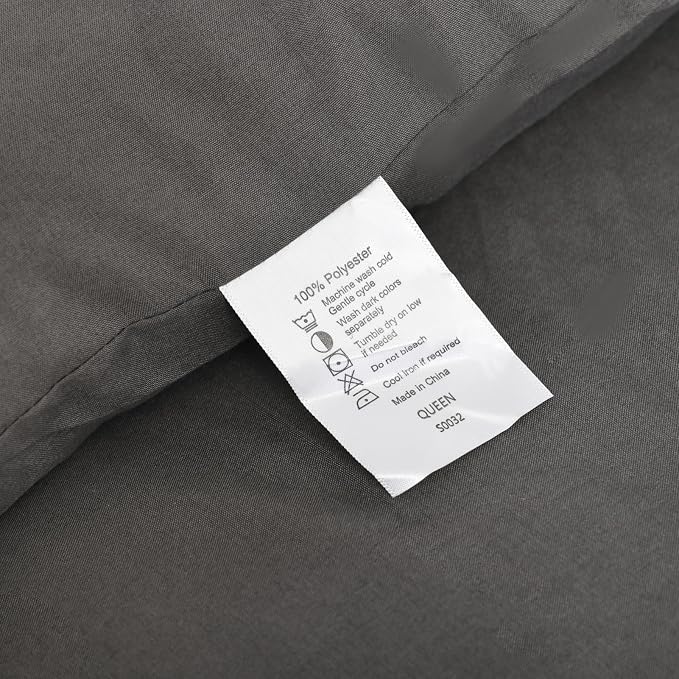 ROSGONIA Queen Comforter Set Charcoal Grey - Image 9