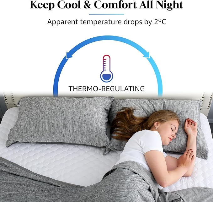 CHOSHOME Cooling Pillow Cases Zipper Pillow Covers Q-Max > 0.45 Zippered - Image 3