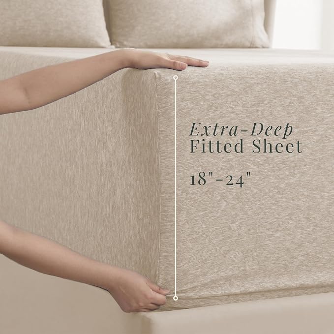 Hearth & Harbor Bed Sheets, Luxury Soft 6 Piece Bed Sheet Set Extra Deep Pocket - Image 3