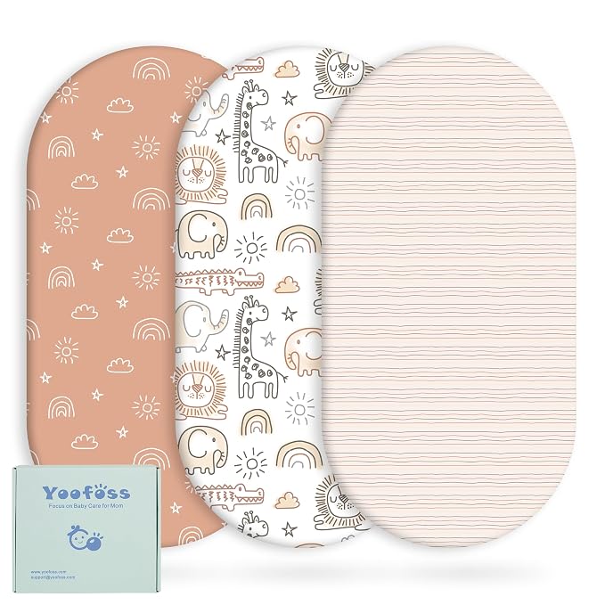 Yoofoss Bassinet Sheets for Baby, Baby Delight, Angelbliss, Soft Breathable by YOOFOSS