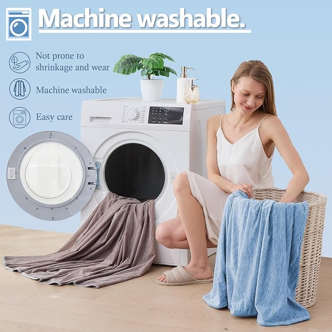 Cooling Blanket Throw Size, Cold Blanket Thin Lightweight Breathable Soft - Image 8