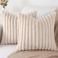 Pallene Faux Fur Plush Throw Pillow Covers 18x18 Set of 2, Luxury Soft Fluffy by PALLENE